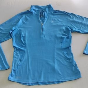 Nike Woman's Blue Athletic Running Dri-fit   Long Sleeve  Sweater Size Large
